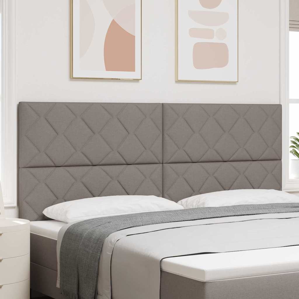 Fabric Headboard Geometric with Headboard Taupe 200 cm Fabric